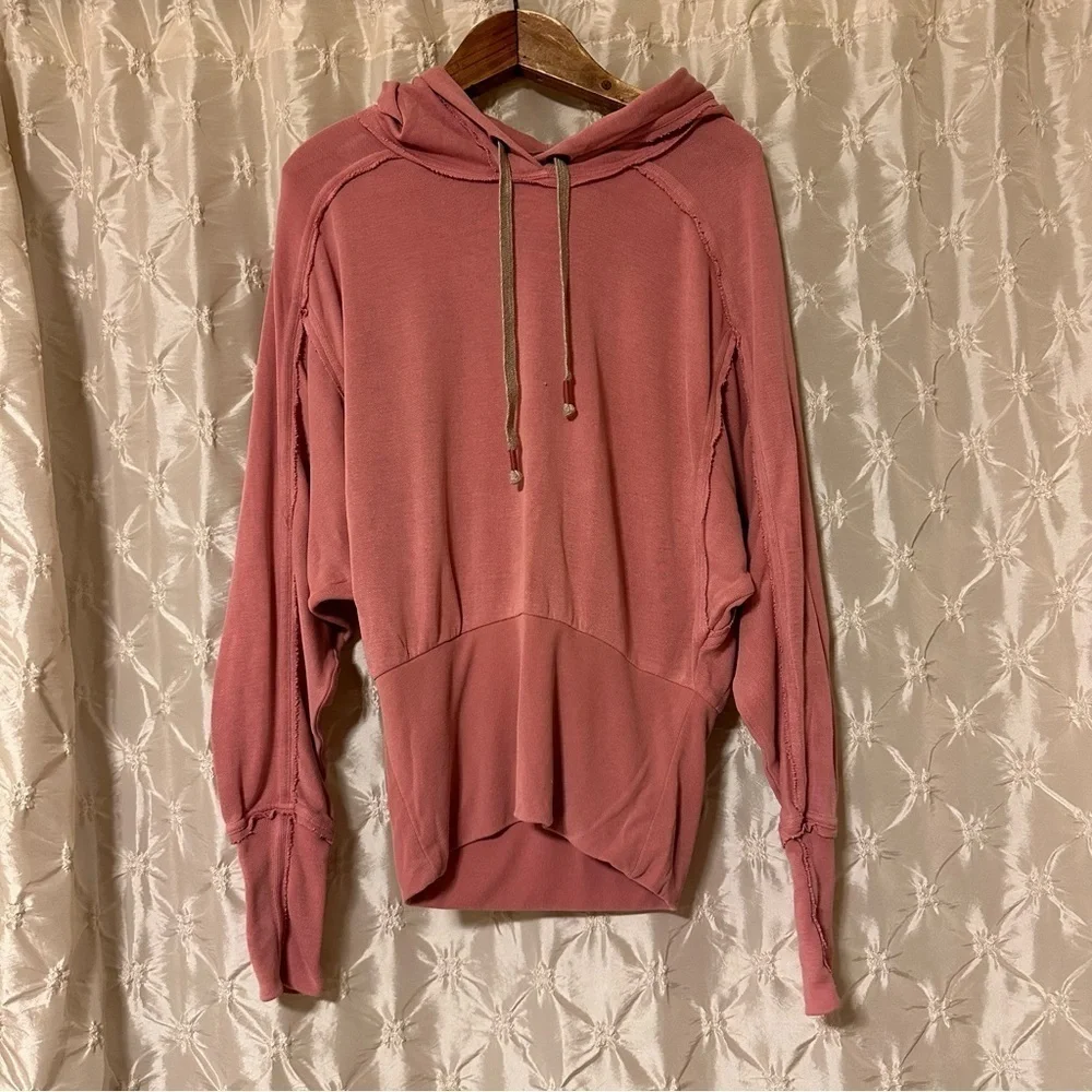 Free People Intimately Ready Go Pullover Hoodie Sweatshirt Pink FP